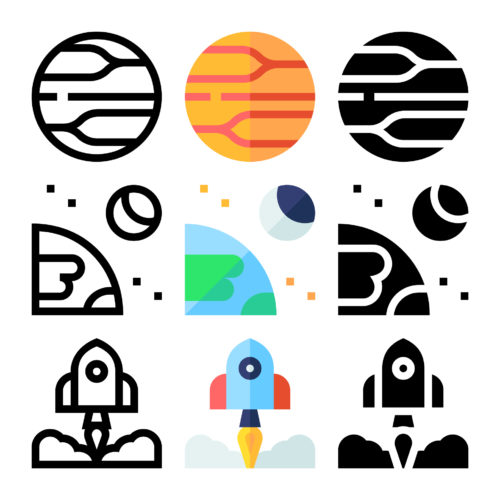 Iconos para flaticon - temática espacial
